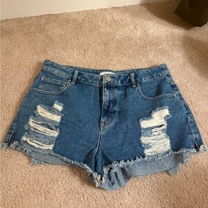 PacSun Blue Distressed Jean Shorts